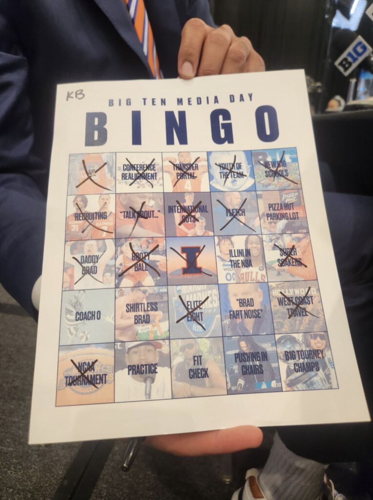 Illini Basketball Dominates Big Ten Media Day with Fun Bingo Card 1