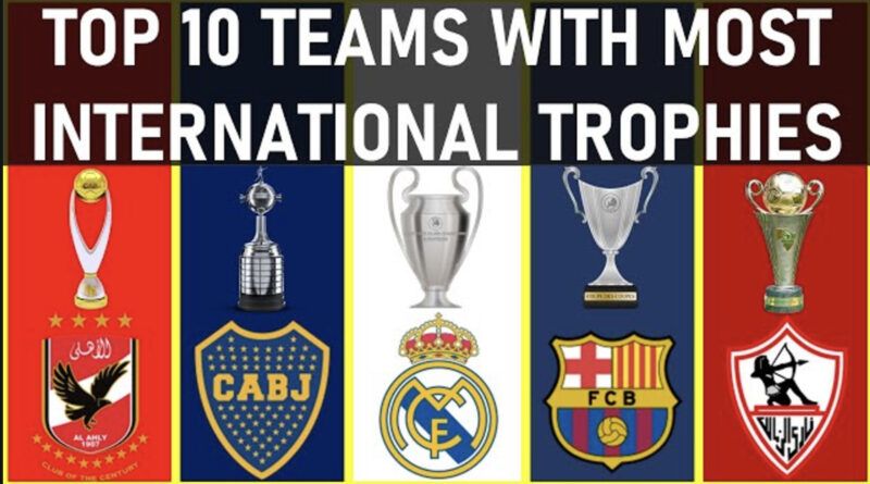 The 10 football clubs with the most trophies won 1